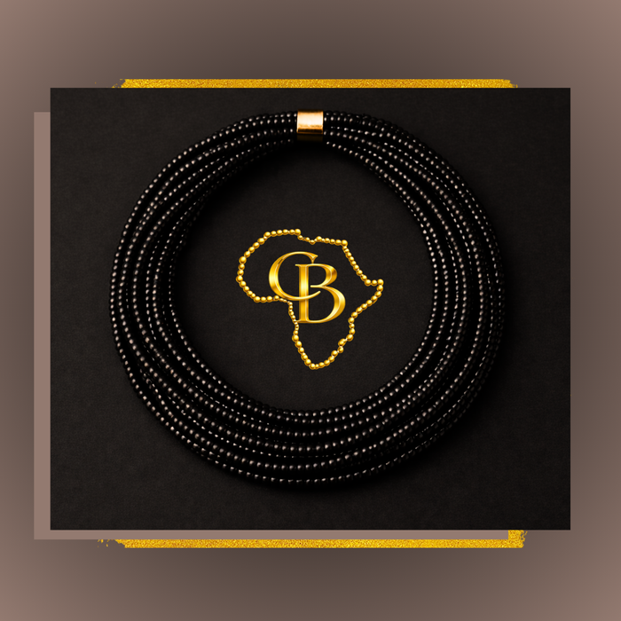 Black Traditional Tie on Waist Beads