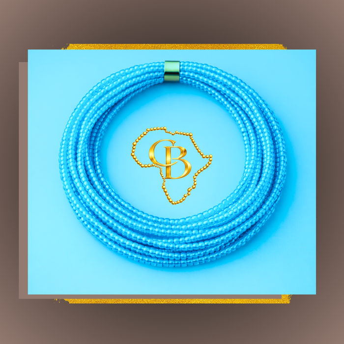 Baby Blue Traditional Tie on Waist Beads