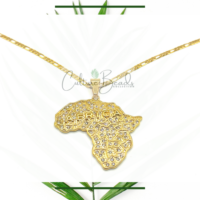 large Africa Map Necklace