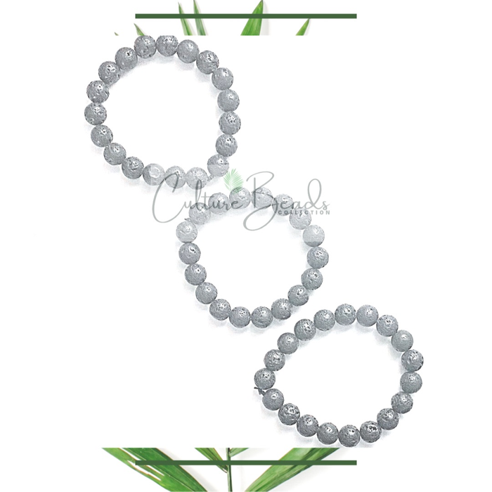 Courage and Strength Lave Stone Men’s Bracelet