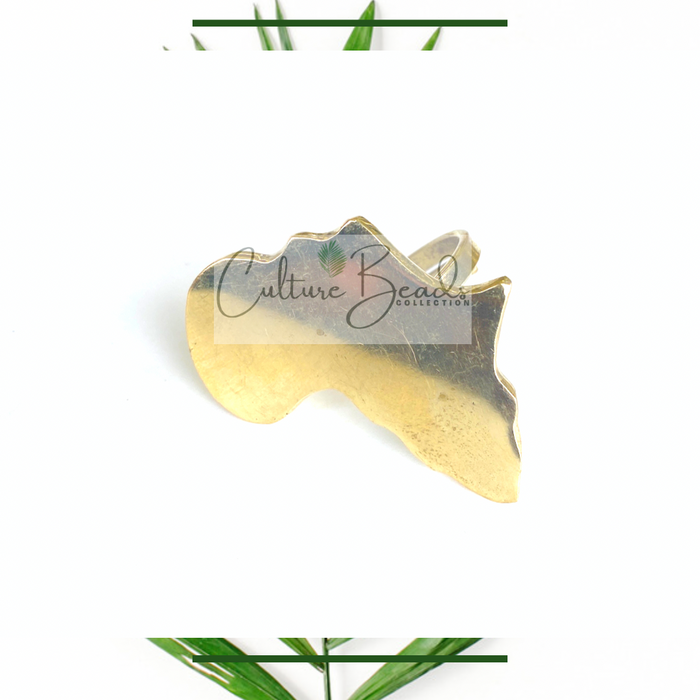 Africa Map Brass Ring