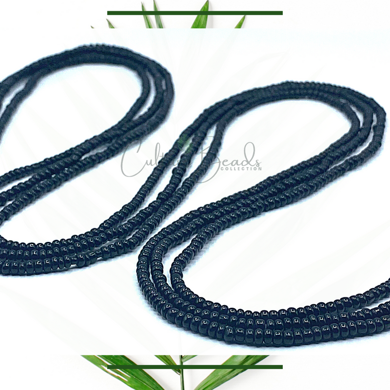 Black Traditional Tie on Waist Beads