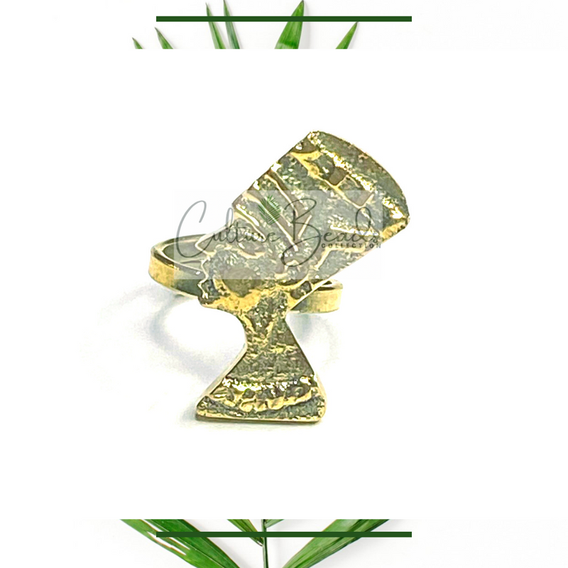 Queen Nefertiti Adjustable Brass Ring